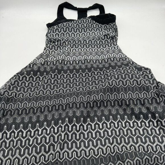 Prana Women's Black/White Polyester Scoop Neck Sleeveless Knee Length Dress S - Picture 4 of 6